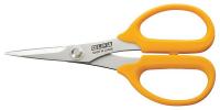 34F818 Scissors, 5-1/4 In, Straight, Pointed, Ylw
