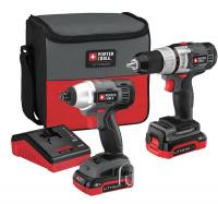34G819 Drill/ImpactDrver Combo Kit, 2-Tool, 18 V