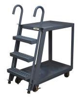 34K074 Stock Picking Ladder Cart, Gray