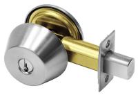 35R643 Single Cylinder Deadbolt, Satin Chrome