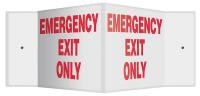 35R667 Sign, Emergency Exit Only, 8x18, Red/White