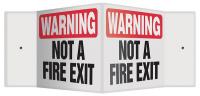 35R672 Sign, Warning Not A Fire Escape, 8 x 12