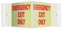 35R681 Sign, Emergency Exit Only, 8x18, Red/White