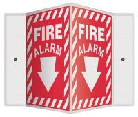 35R684 Sign, Fire Alarm, 12x14 In.