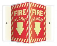 35R696 Sign, Fire Alarm, 12x14 In.