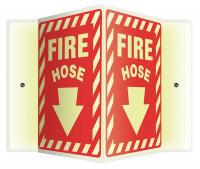 35R703 Sign, Fire Hose, 12x14 In.