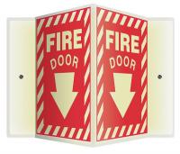 35R706 Sign, Fire Door, 12x9 In.