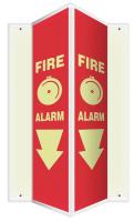 35R747 Sign, Fire Alarm, 24x7-1/2 In.