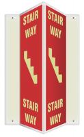 35R756 Sign, Stair Way, 24x4 In.