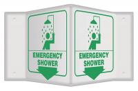 35R775 Sign, Emergency Shower, 6x8-1/2 In.
