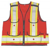 35R791 Hi Vis Surveyor Vest, Class 2, L, Red