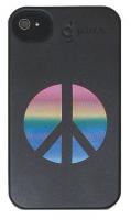 35R835 Bio Case, iPhone 4, Black with Peace Sign