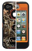35R848 Defender Case, iPhone 4S, Orange/Max Camo