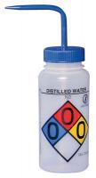 35V641 Wash Bottle, Polypropylene, Blue, PK 4