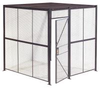 35W448 Woven Wire Partition, 4 Sided, hinged door