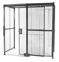 35W466 Welded Wire Partition, 3 Sided, Slide Door
