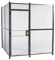 35W463 Welded Wire Partition, 4 sided, hinge door