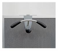 35W653 Metal Cubicle Valet Hook, Black/Silver