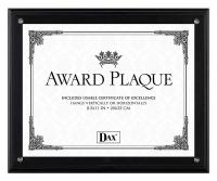 35W711 Award Plaque, 8-1/2x11 In, Black