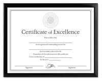 35W715 Document Frame, 8-1/2x11 In, Black
