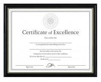 35W719 Document/Diploma Frame, 11x8-1/2 In, Black