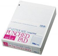 35X018 Three-Hole Punched Pad, 8-1/2x11 In, Pk 12