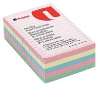 35X083 Sticky Notes, 4 x 6 In, Assorted, Pk 5