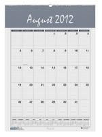 35X156 Monthly Wall Calendar, 12x17 In, Blue/Gray