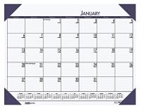 35X168 Monthly Desk Pad Calendar, 22x17 In, Blue