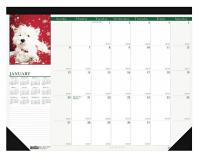 35X179 Monthly Desk Calendar, 22x17 In, Puppies