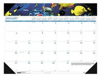 35X180 Monthly Desk Calendar, 22x17 In, Sea Life