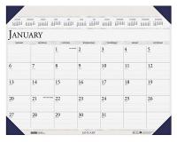 35X186 Monthly Desk Pad Calendar, 24x19 In, Blue