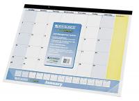 35X190 Desk Pad Calendar, 22x17 In, Blue/Yellow