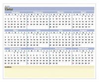 35X222 Mini Wall Planner, Erasable, 16x12 In.