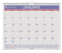 35X260 Monthly Wall Calendar, 15x12 In, Red/Blue