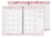 35X322 Monthly Planner/Journal, 7x10 In, Pink