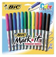 35Y034 Permanent Marker, Assorted, Pk 12