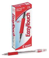 35Y141 Ballpoint Pen, Stick, Med, Red, Pk 12