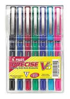 35Y242 Roller Ball Pen, Extra Fine, Assorted, Pk 7