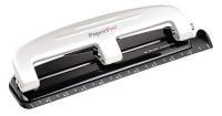 35Y606 Three-Hole Paper Punch, 12 Sheet, Blk/Gray