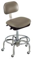 36A018 Ergo Chair, Gray, Vinyl, Class 10