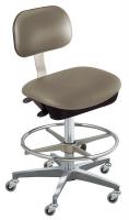 36A058 Ergo Chair, Gray, Vinyl, Class 10