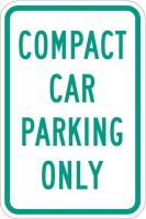 36A820 Sign, Compact Car Parking Only, 18 x12 In