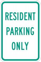 36A828 Sign, Resident Parking Only, 18 x12 In