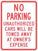 36A834 Sign, No Parking, 24 x18 In