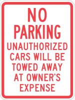 36A835 Sign, No Parking, 24 x18 In