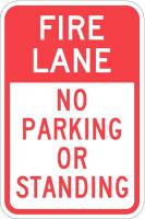 36A843 Sign, Fire Lane No Parking, 18 x12 In