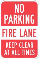36A863 Sign, No Parking, Fire Lane, 18 x12 In