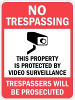 36A866 Property Sign, No Trespass, 24 x 18 In