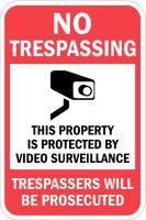 36A869 Property Sign, No Trespass, 18 x 12 In